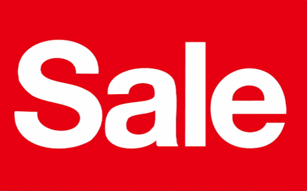 Sale White on Red Uppercase S