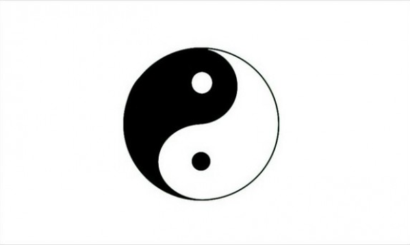 Yin And Yang On White