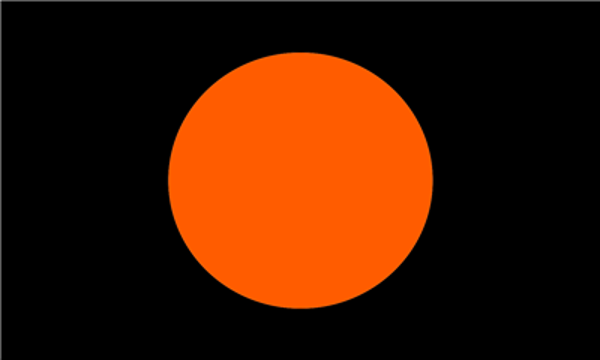 Flag Motor Racing black with orange circle