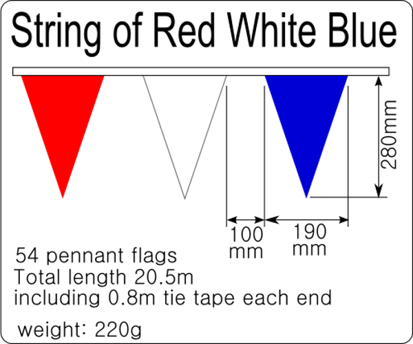 Red White And Blue Pennant Bunting Flags | Buy Now, Fast Shipping