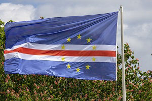 The flag of Cape Verde flies