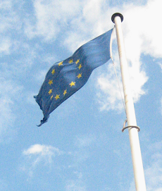 The flag of the European Union flies