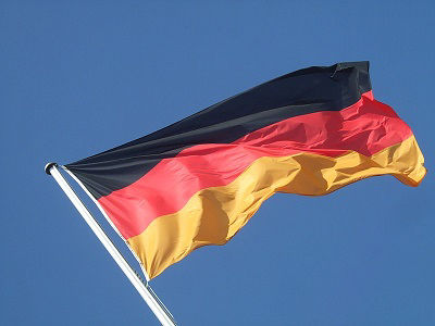 The flag of Germany flies