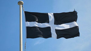 The flag of Cornwall flies