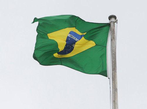 The flag of Brazil flying