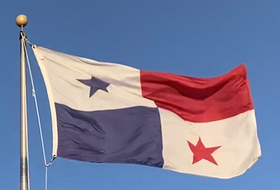 The flag of Panama flies