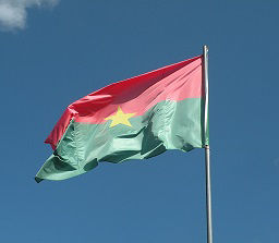 The flag of Burkina Faso flies