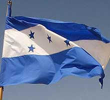 The flag of Honduras flies