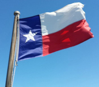 The flag of Texas flies