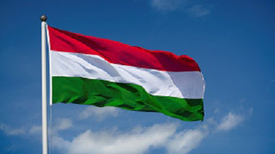 The flag of Hungary flying